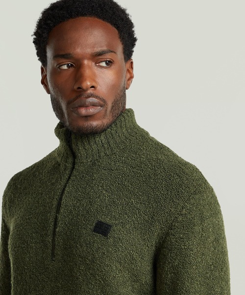 G-STAR(ジースター)の「Boucle Skipper Knit/ブークレスキッパーハーフジップニットセーター(ニット/セーター・メンズ・グリーン系その他/ダークブラック・X-LARGE/SMALL/MEDIUM/LARGE/X-SMALL)」の6枚目の写真