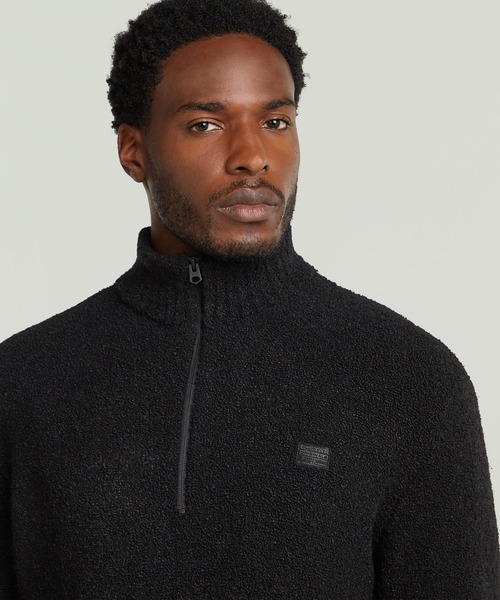 G-STAR(ジースター)の「Boucle Skipper Knit/ブークレスキッパーハーフジップニットセーター(ニット/セーター・メンズ・グリーン系その他/ダークブラック・X-LARGE/SMALL/MEDIUM/LARGE/X-SMALL)」の12枚目の写真