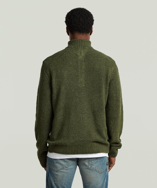 G-STAR(ジースター)の「Boucle Skipper Knit/ブークレスキッパーハーフジップニットセーター(ニット/セーター・メンズ・グリーン系その他/ダークブラック・X-LARGE/SMALL/MEDIUM/LARGE/X-SMALL)」の3枚目の写真
