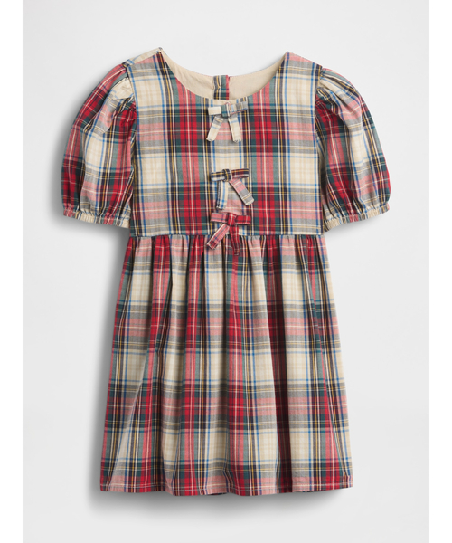 GAP(ギャップ)の「パフスリーブ リボンワンピース (幼児・ベビー)(ワンピース・キッズ・ホワイト×レッド・70cm/80cm/90cm/95cm/100cm/105cm/110cm)」の2枚目の写真