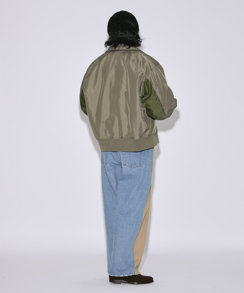 Firsthand（ファーストハンド）の「Firsthand/ファーストハンド オーバーサイズ 配色 切り替え B15 ジャケット / 中綿 ショートジャケット（ブルゾン・メンズ・ブラック/オリーブ・M/L）」の8枚目の写真