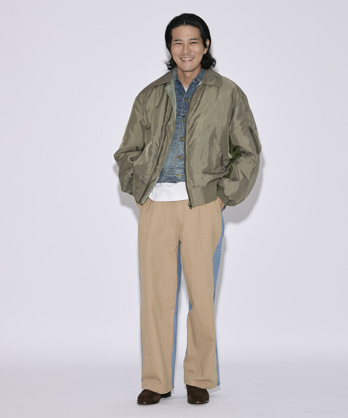 Firsthand（ファーストハンド）の「Firsthand/ファーストハンド オーバーサイズ 配色 切り替え B15 ジャケット / 中綿 ショートジャケット（ブルゾン・メンズ・ブラック/オリーブ・M/L）」の10枚目の写真