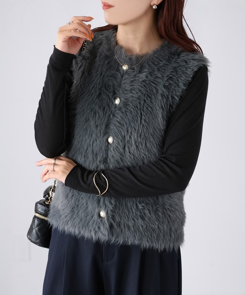 【極美品】イエナ　洗える！　金ボタン シャギーニットベスト　2023AW IENA（イエナ）の「金ボタンニットベスト（ベスト）」 - WEAR