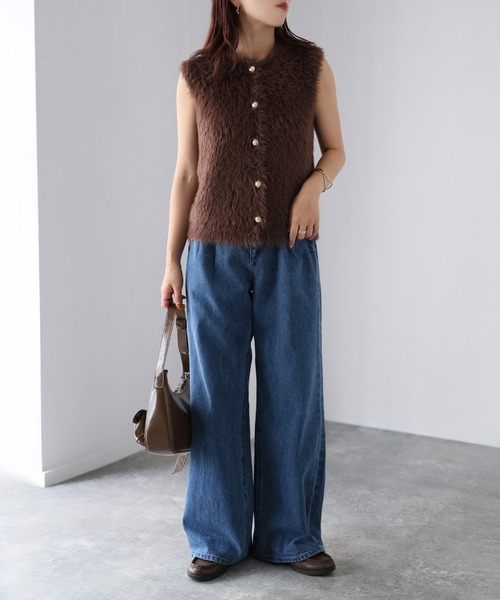 【極美品】イエナ　洗える！　金ボタン シャギーニットベスト　2023AW IENA（イエナ）の「金ボタンニットベスト（ベスト）」 - WEAR