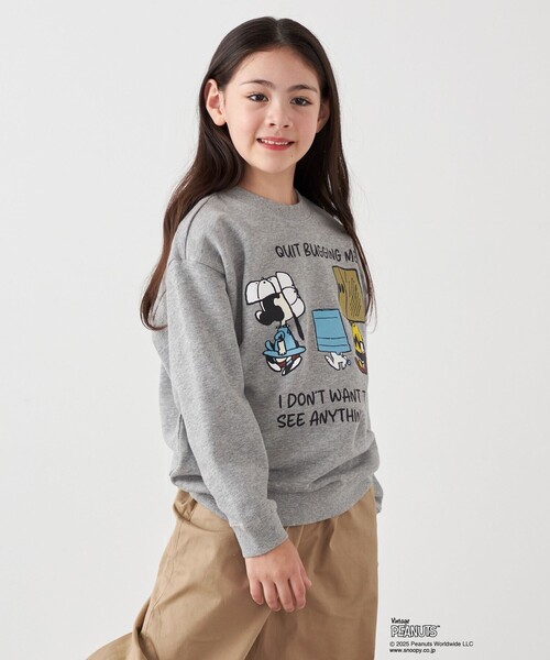 PEANUTS(ピーナッツ)の「SHIPS any: SNOOPY コラボ NOT THERE グラフィック プリント スウェット <KIDS>(スウェット・キッズ・オフホワイト/チャコールグレー・130/140/150/120)」の2枚目の写真