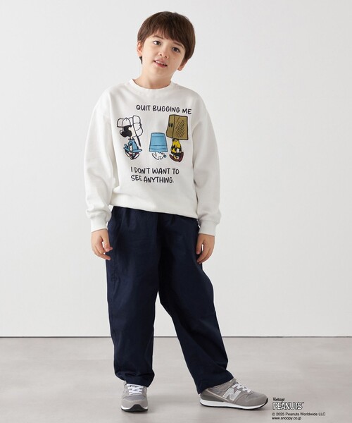 PEANUTS(ピーナッツ)の「SHIPS any: SNOOPY コラボ NOT THERE グラフィック プリント スウェット <KIDS>(スウェット・キッズ・オフホワイト/チャコールグレー・130/140/150/120)」の3枚目の写真