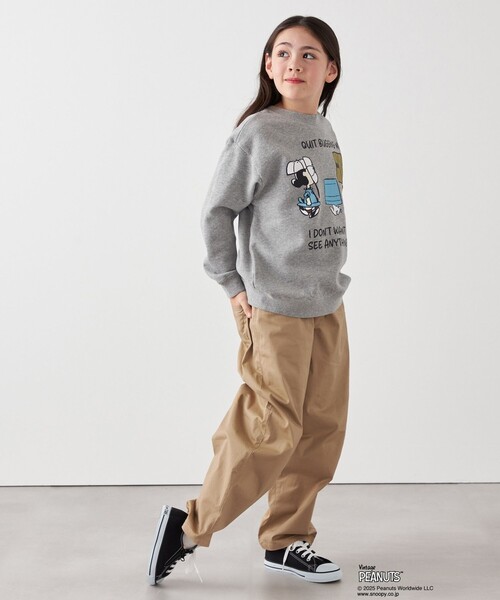 PEANUTS(ピーナッツ)の「SHIPS any: SNOOPY コラボ NOT THERE グラフィック プリント スウェット <KIDS>(スウェット・キッズ・オフホワイト/チャコールグレー・130/140/150/120)」の9枚目の写真