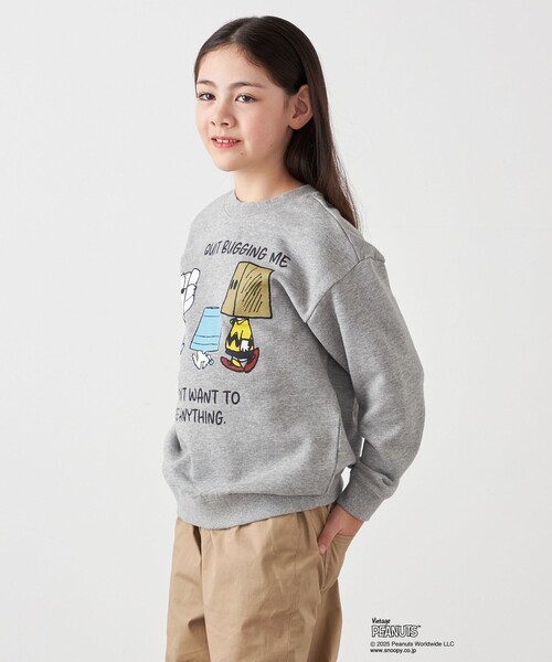 PEANUTS(ピーナッツ)の「SHIPS any: SNOOPY コラボ NOT THERE グラフィック プリント スウェット <KIDS>(スウェット・キッズ・オフホワイト/チャコールグレー・130/140/150/120)」の11枚目の写真