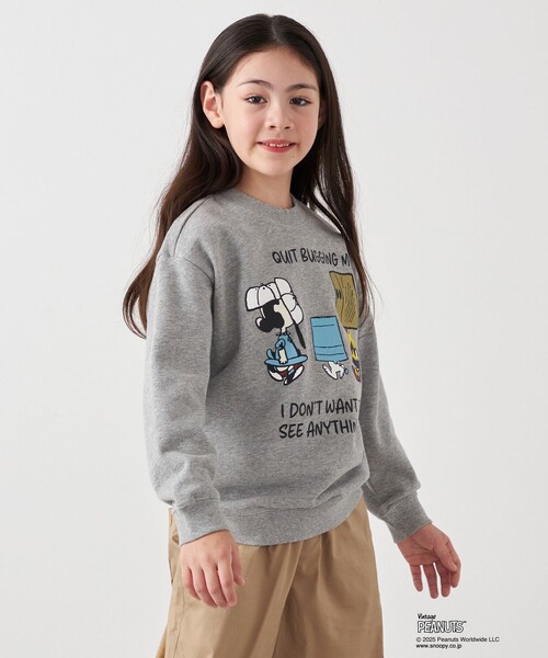 PEANUTS(ピーナッツ)の「SHIPS any: SNOOPY コラボ NOT THERE グラフィック プリント スウェット <KIDS>(スウェット・キッズ・オフホワイト/チャコールグレー・130/140/150/120)」の12枚目の写真