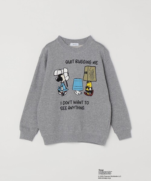 PEANUTS(ピーナッツ)の「SHIPS any: SNOOPY コラボ NOT THERE グラフィック プリント スウェット <KIDS>(スウェット・キッズ・オフホワイト/チャコールグレー・130/140/150/120)」の13枚目の写真