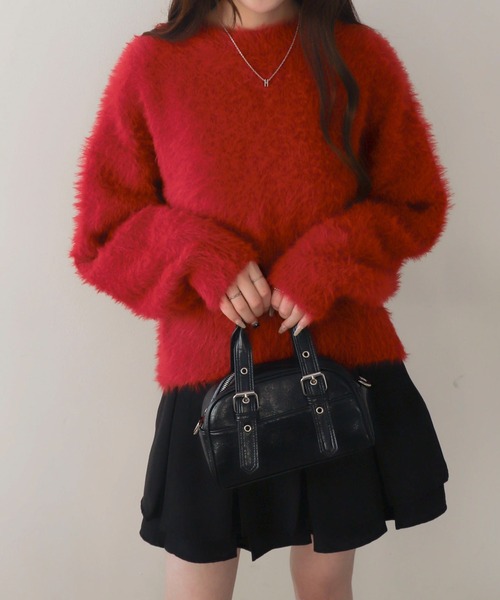 WEGO(ウィゴー)の「WEGO/【25年秋冬新作】シャギーニットプルオーバー(ニット/セーター・レディース・ホワイト系その他5/ワイン/オフホワイト/チャコールグレー/ネイビー/ブラウン/ピンク/レッド・FREE)」の7枚目の写真