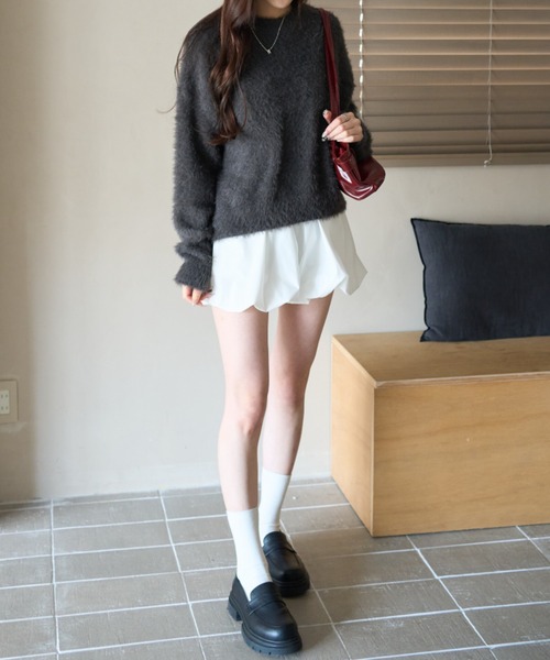 WEGO(ウィゴー)の「WEGO/【25年秋冬新作】シャギーニットプルオーバー(ニット/セーター・レディース・ホワイト系その他5/ワイン/オフホワイト/チャコールグレー/ネイビー/ブラウン/ピンク/レッド・FREE)」の19枚目の写真