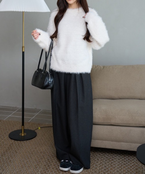 WEGO(ウィゴー)の「WEGO/【25年秋冬新作】シャギーニットプルオーバー(ニット/セーター・レディース・ホワイト系その他5/ワイン/オフホワイト/チャコールグレー/ネイビー/ブラウン/ピンク/レッド・FREE)」の17枚目の写真