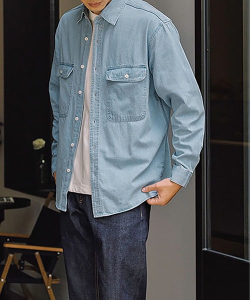 BLANC FICELLE(ブランフィセル)の「デニム シャツ(シャツ/ブラウス・メンズ・ブルー/インディゴブルー・M/L/XL/XX-LARGE/XXXL)」の9枚目の写真