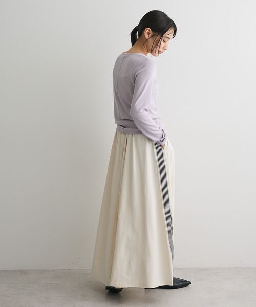 CRAFT STANDARD BOUTIQUE(クラフトスタンダードブティック)の「クルーネックバックメローカットソー◆(Tシャツ/カットソー・レディース・ダークグレー/ライトパープル/アイボリー・FREE)」の22枚目の写真
