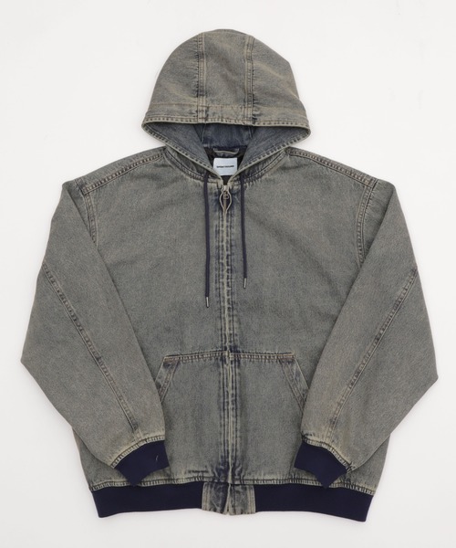 SHORT ROUND（ショートラウンド）の「SHORT ROUND/フードデニムブルゾン（ブルゾン・メンズ・スカイブルー/ブラック系3・LARGE/MEDIUM）」の21枚目の写真