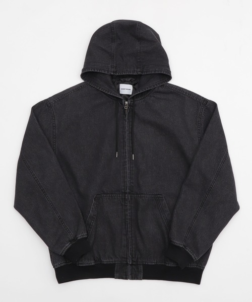 SHORT ROUND（ショートラウンド）の「SHORT ROUND/フードデニムブルゾン（ブルゾン・メンズ・スカイブルー/ブラック系3・LARGE/MEDIUM）」の22枚目の写真