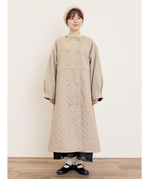Samansa Mos2（サマンサ モスモス）の「メルトン切替キルティングコート（その他アウター・レディース・ブラウン/ベージュ/チャコールグレー・F）」の11枚目の写真