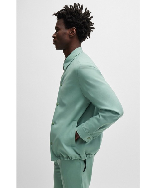 BOSS(ボス)の「リラックスフィット オーバーシャツ パフォーマンスストレッチ ウールブレンド(その他アウター・メンズ・グリーン・48/52/56/50/44/46/54)」の5枚目の写真