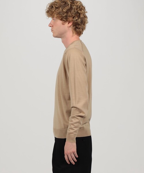 JOHN SMEDLEY(ジョンスメドレー)の「JOHN SMEDLEY PACKHAM メリノウール Vネックプルオーバーニット(ニット/セーター・メンズ・ブラック/ベージュ・L/M/S)」の5枚目の写真