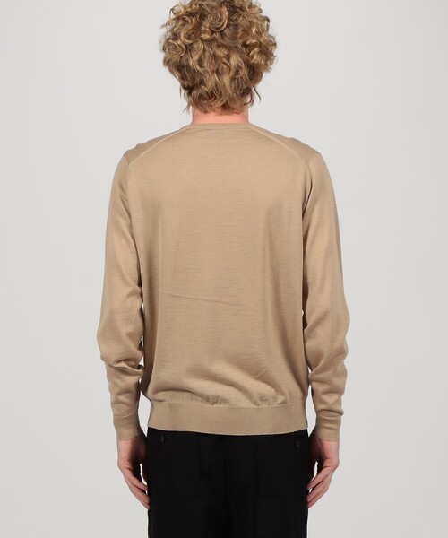 JOHN SMEDLEY(ジョンスメドレー)の「JOHN SMEDLEY PACKHAM メリノウール Vネックプルオーバーニット(ニット/セーター・メンズ・ブラック/ベージュ・L/M/S)」の6枚目の写真