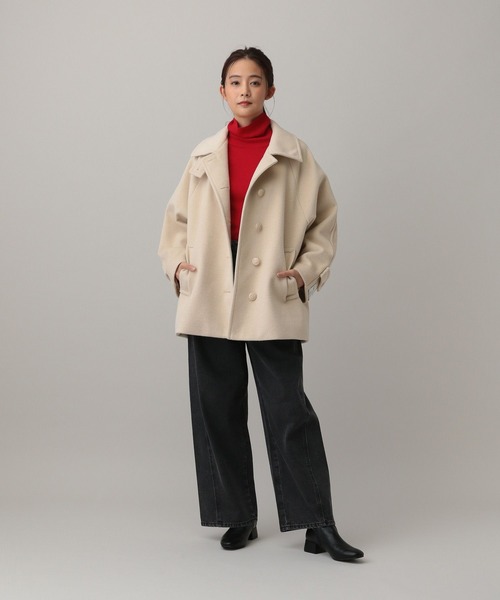 SHIPS　撥水 スタンドカラー コート グログランフレンチ ワークジャケットМ MATINEE LINE/ウーリーツイルスタンドコート/603290（ステンカラー