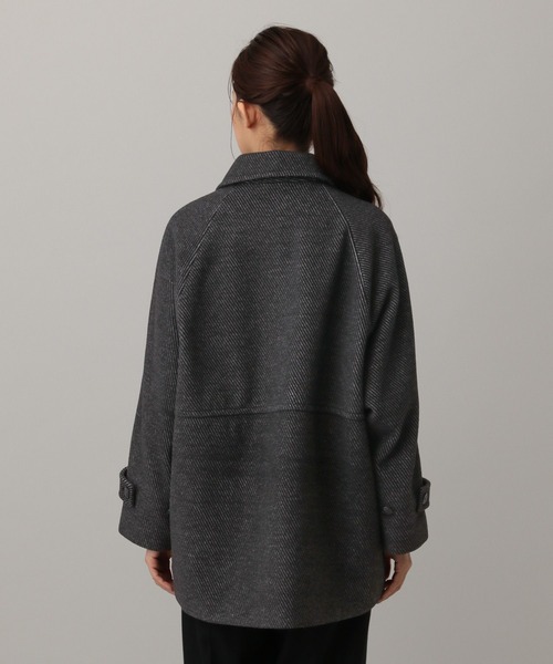 GLOBAL WORK(グローバルワーク)の「MATINEE LINE/ウーリーツイルスタンドコート/603290(ステンカラーコート・レディース・アイボリー/チャコール・MEDIUM/LARGE)」の16枚目の写真