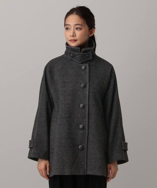 GLOBAL WORK(グローバルワーク)の「MATINEE LINE/ウーリーツイルスタンドコート/603290(ステンカラーコート・レディース・アイボリー/チャコール・MEDIUM/LARGE)」の17枚目の写真