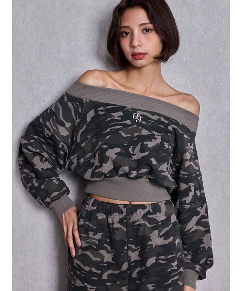 GYDA(ジェイダ)の「GG short スウェットトップス(スウェット・レディース・チャコールグレー/オフホワイト/その他1・FREE)」の4枚目の写真