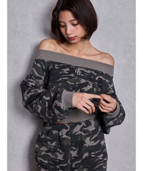 GYDA(ジェイダ)の「GG short スウェットトップス(スウェット・レディース・チャコールグレー/オフホワイト/その他1・FREE)」の5枚目の写真