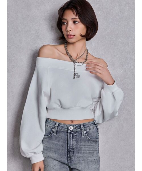 GYDA(ジェイダ)の「GG short スウェットトップス(スウェット・レディース・チャコールグレー/オフホワイト/その他1・FREE)」の10枚目の写真