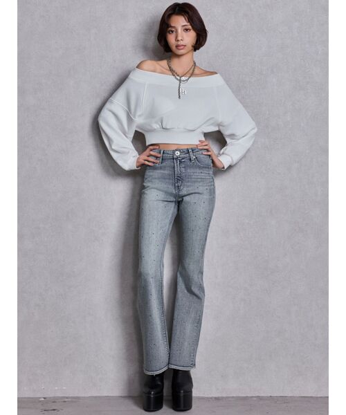 GYDA(ジェイダ)の「GG short スウェットトップス(スウェット・レディース・チャコールグレー/オフホワイト/その他1・FREE)」の12枚目の写真