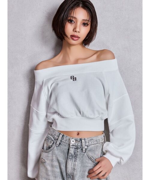 GYDA(ジェイダ)の「GG short スウェットトップス(スウェット・レディース・チャコールグレー/オフホワイト/その他1・FREE)」の18枚目の写真