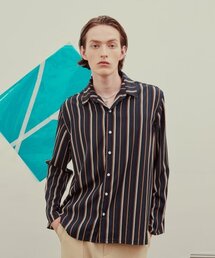 TRIP LE SENS（トリップ ル センス）の「SLIT POINT STRIPE SHIRTS GREEN（シャツ/ブラウス）」