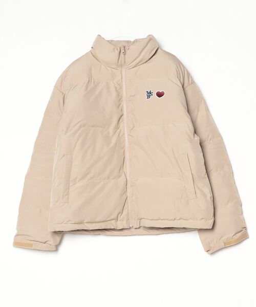 My sugar Babe（マイシュガーベイブ）の「Heart patch down jacket（ダウンジャケット/コート・メンズ・ベージュ系/ブラック・MEDIUM/LARGE）」の2枚目の写真