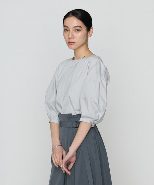 Gabardine K.T(ギャバジンケーティー)の「プレーティング天竺 ドッキングプルオーバー(Tシャツ/カットソー・レディース・ホワイト/ブラック・9号)」の21枚目の写真