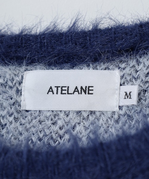 ATELANE(アテレーン)の「ATELANE シャギーニットプルオーバー/ボーダー(ニット/セーター・メンズ・オフホワイト/ブラック系/ブラック/ネイビー系・M/L)」の9枚目の写真