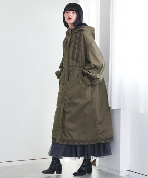 somari imagination（ソマリ イマジネーション）の「『レースモチーフモッズコート』（モッズコート・レディース・カーキ/ブラック・FREE）」の8枚目の写真