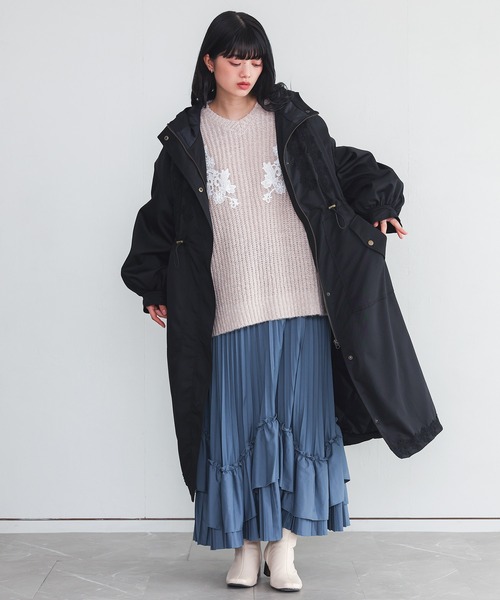 somari imagination（ソマリ イマジネーション）の「『レースモチーフモッズコート』（モッズコート・レディース・カーキ/ブラック・FREE）」の16枚目の写真