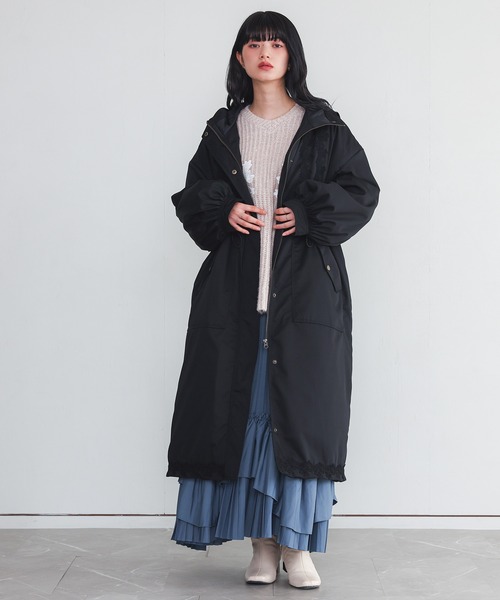 somari imagination（ソマリ イマジネーション）の「『レースモチーフモッズコート』（モッズコート・レディース・カーキ/ブラック・FREE）」の15枚目の写真