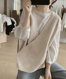 Doux Belle | ミニマルデザインノースリーブニットベスト(ベスト)