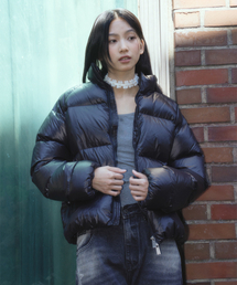 GLOSSY PUFFER JACKET BLACK