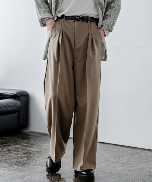 Rocky Monroe(ロッキーモンロー)の「新色追加 セミワイド2タックイージーストレートスラックス(スラックス・メンズ・ストライプ/ブラック/ブラウン/チャコールグレー/アイボリー/チャコール/グレー/ワイン/グレイッシュベージュ・XL/L/M)」の7枚目の写真