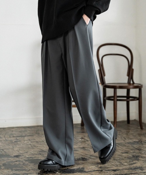 Rocky Monroe(ロッキーモンロー)の「新色追加 セミワイド2タックイージーストレートスラックス(スラックス・メンズ・ストライプ/ブラック/ブラウン/チャコールグレー/アイボリー/チャコール/グレー/ワイン/グレイッシュベージュ・XL/L/M)」の5枚目の写真