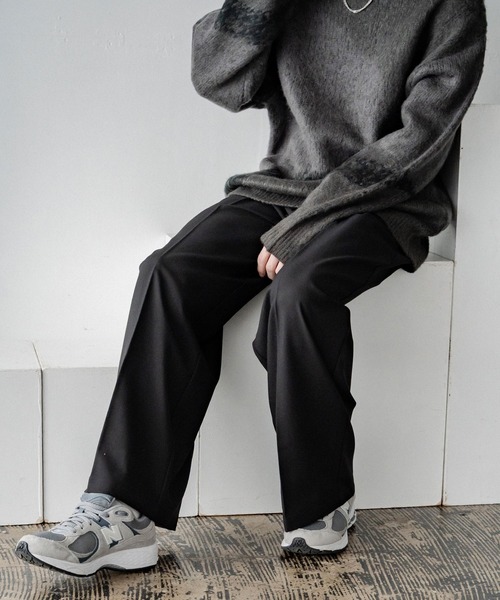 Rocky Monroe(ロッキーモンロー)の「新色追加 セミワイド2タックイージーストレートスラックス(スラックス・メンズ・ストライプ/ブラック/ブラウン/チャコールグレー/アイボリー/チャコール/グレー/ワイン/グレイッシュベージュ・XL/L/M)」の16枚目の写真