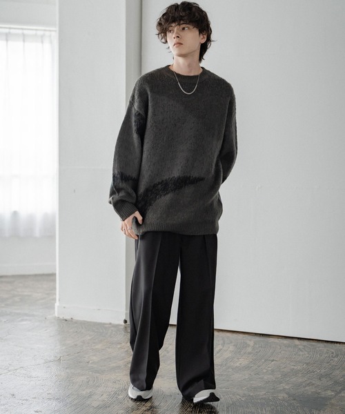 Rocky Monroe(ロッキーモンロー)の「新色追加 セミワイド2タックイージーストレートスラックス(スラックス・メンズ・ストライプ/ブラック/ブラウン/チャコールグレー/アイボリー/チャコール/グレー/ワイン/グレイッシュベージュ・XL/L/M)」の18枚目の写真