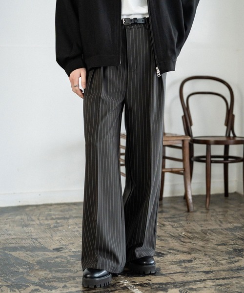 新色追加 セミワイド2タックイージーストレートスラックス（スラックス