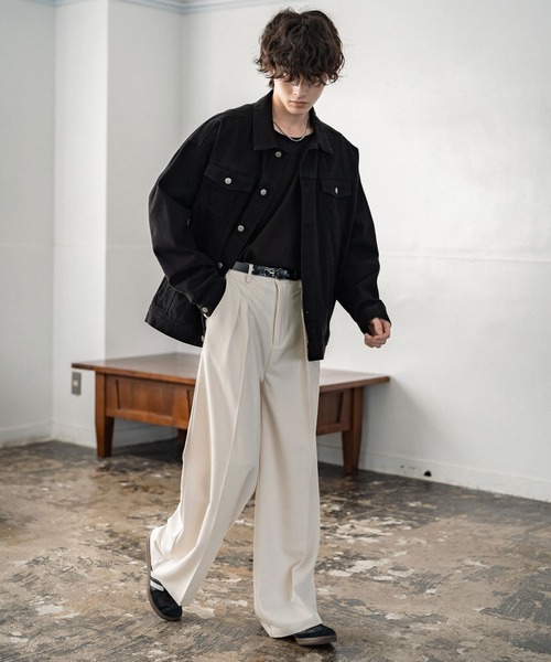 Rocky Monroe(ロッキーモンロー)の「新色追加 セミワイド2タックイージーストレートスラックス(スラックス・メンズ・ストライプ/ブラック/ブラウン/チャコールグレー/アイボリー/チャコール/グレー/ワイン/グレイッシュベージュ・XL/L/M)」の13枚目の写真