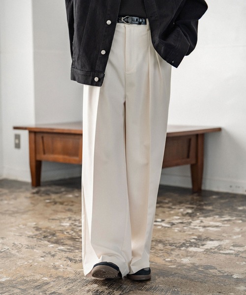 Rocky Monroe(ロッキーモンロー)の「新色追加 セミワイド2タックイージーストレートスラックス(スラックス・メンズ・ストライプ/ブラック/ブラウン/チャコールグレー/アイボリー/チャコール/グレー/ワイン/グレイッシュベージュ・XL/L/M)」の10枚目の写真