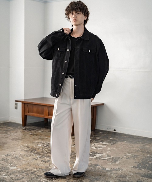 Rocky Monroe(ロッキーモンロー)の「新色追加 セミワイド2タックイージーストレートスラックス(スラックス・メンズ・ストライプ/ブラック/ブラウン/チャコールグレー/アイボリー/チャコール/グレー/ワイン/グレイッシュベージュ・XL/L/M)」の12枚目の写真